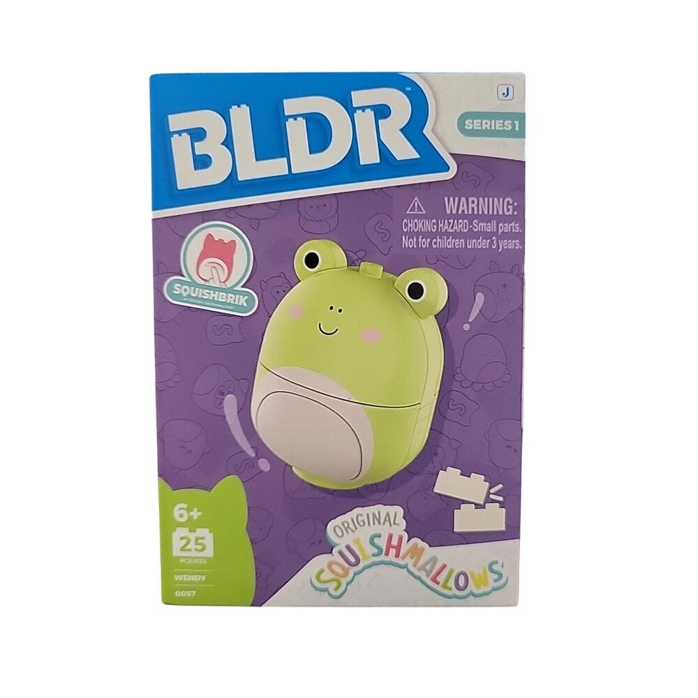 BLDR Squishmallows Squishbrik Series 1 Figure Wendy Frog 25 Pieces Building Set